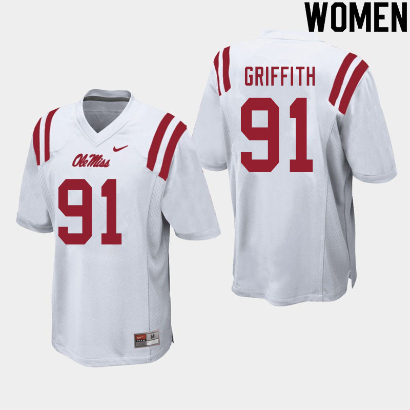 Casey Griffith Ole Miss Rebels NCAA Women's White #91 Stitched Limited College Football Jersey COZ4158WN